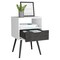 Tuhome Otom Nightstand, Superior Top, One Open Shelf, One Drawer, Four Legs, Smokey Oak/White MIB6730 - alternate 8